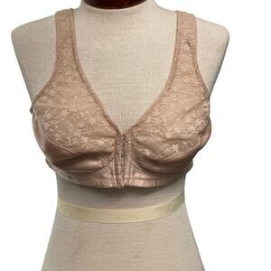 Exquisite Form Womens Nude Front Close Posture Bra Sz 38B Lace Floral